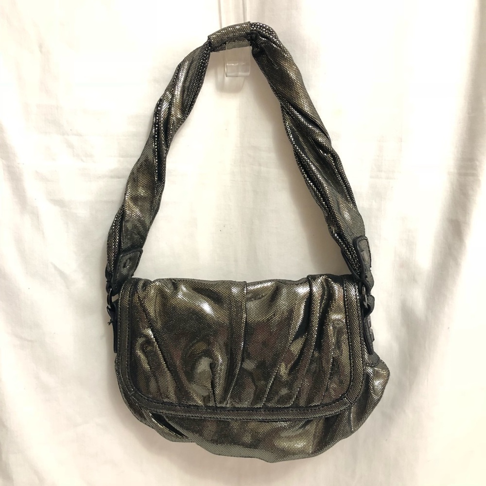Corso Como Silver Metallic Leather Shoulder Bag